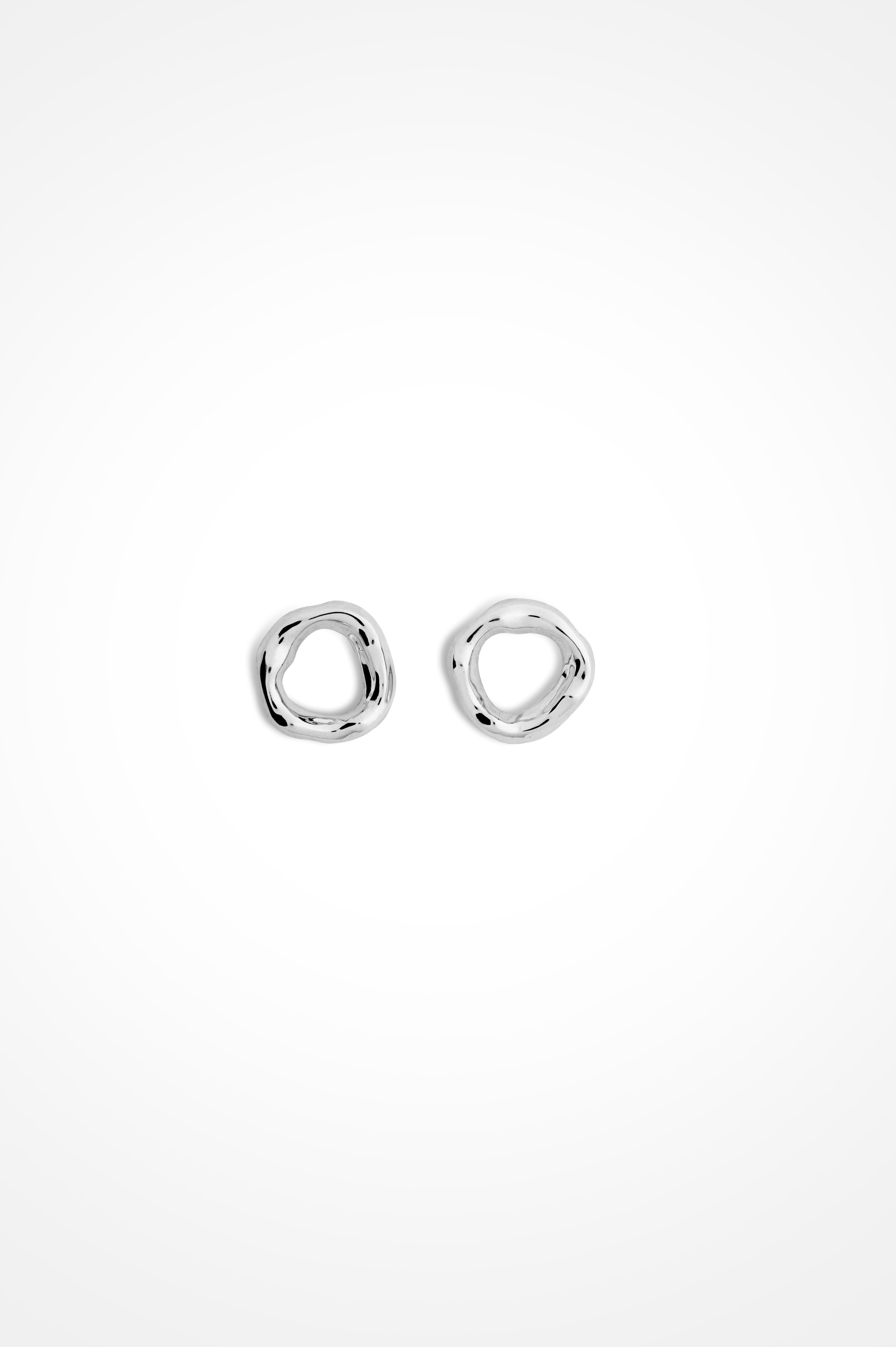 Dented  Loops In Sterling Silver