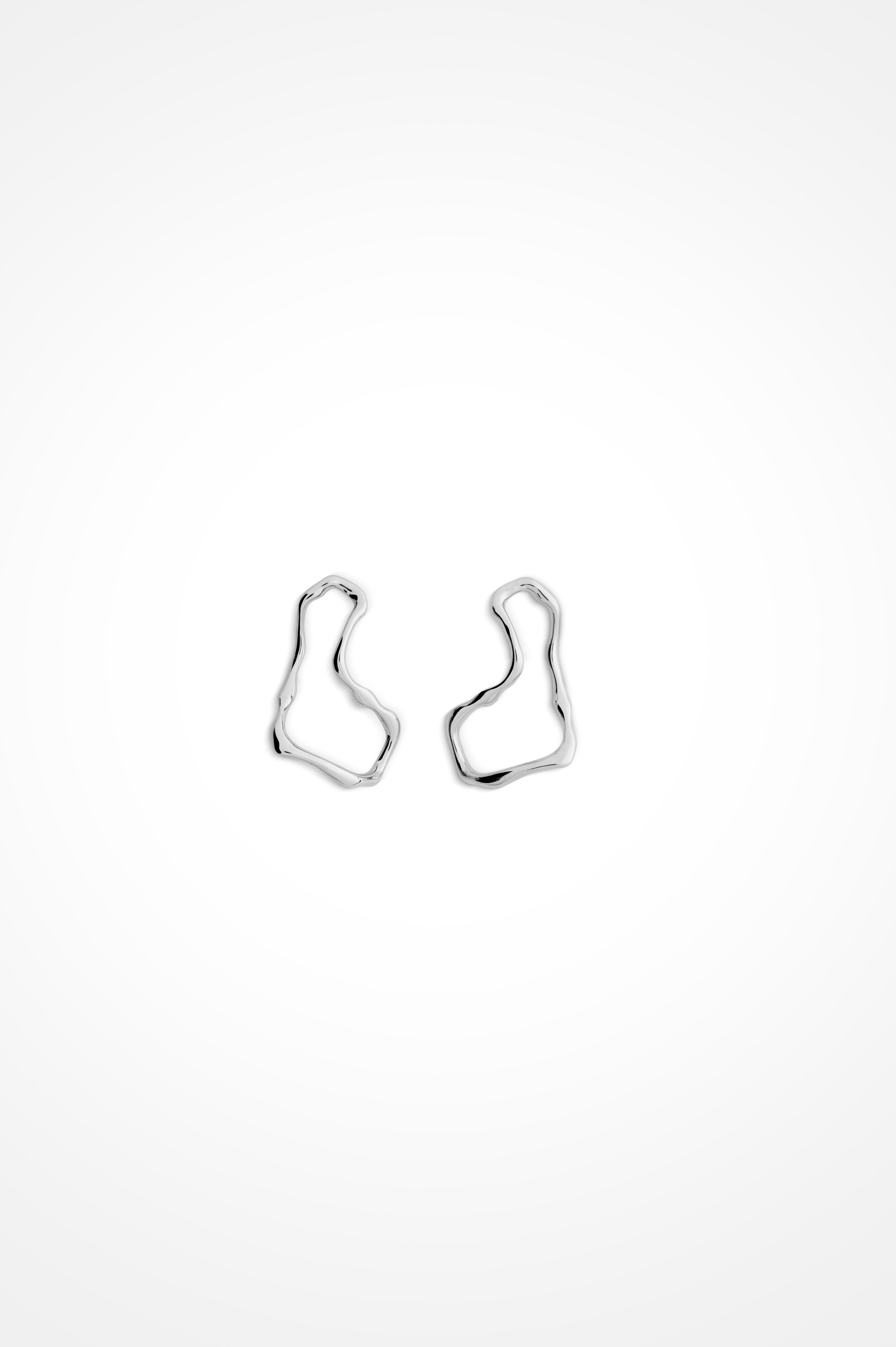 Dented Infinity Loops In Sterling Silver