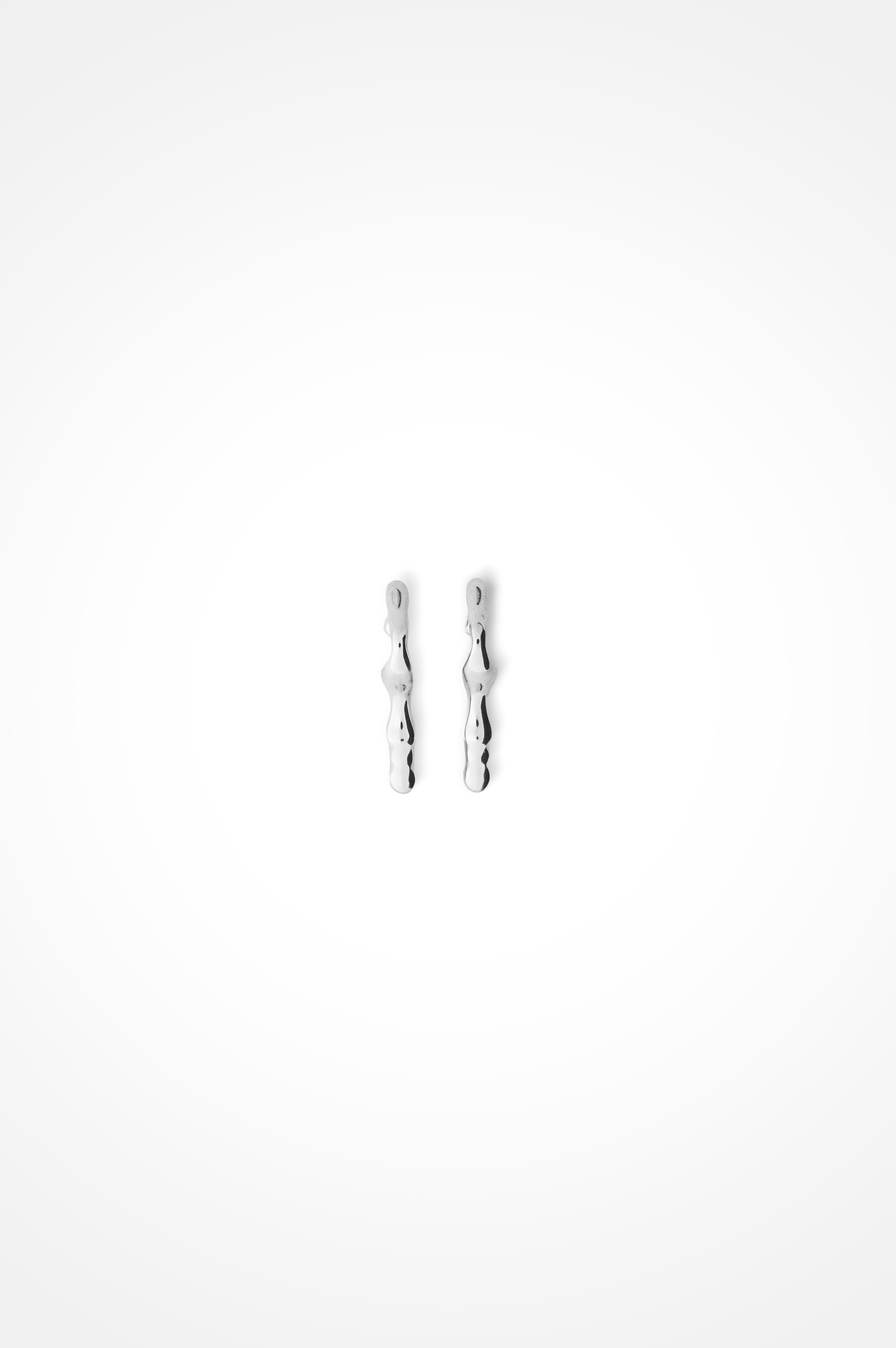Molten Hoops In Sterling Silver