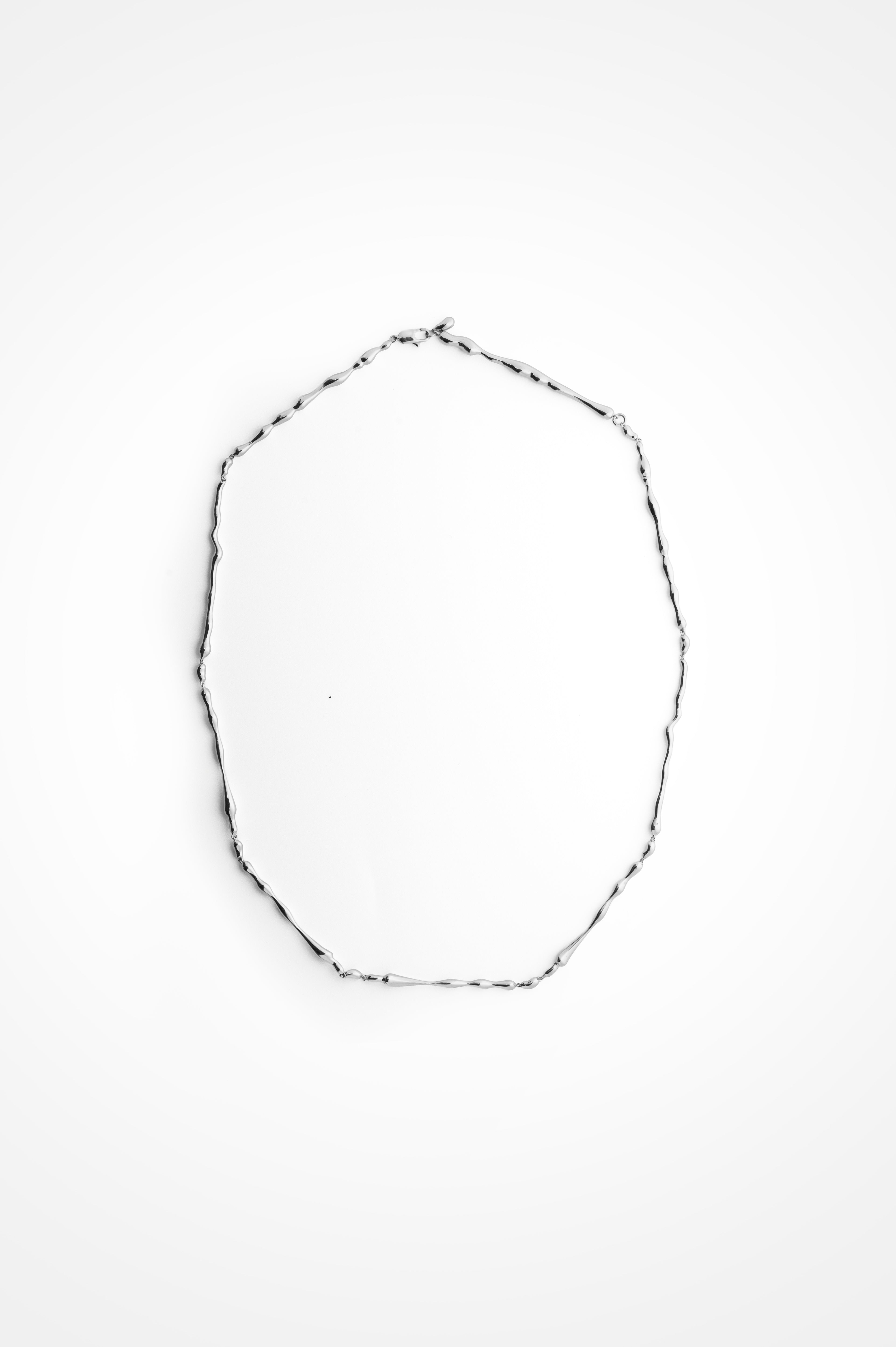 Molten Y - Necklace In Rhodium Plated Brass