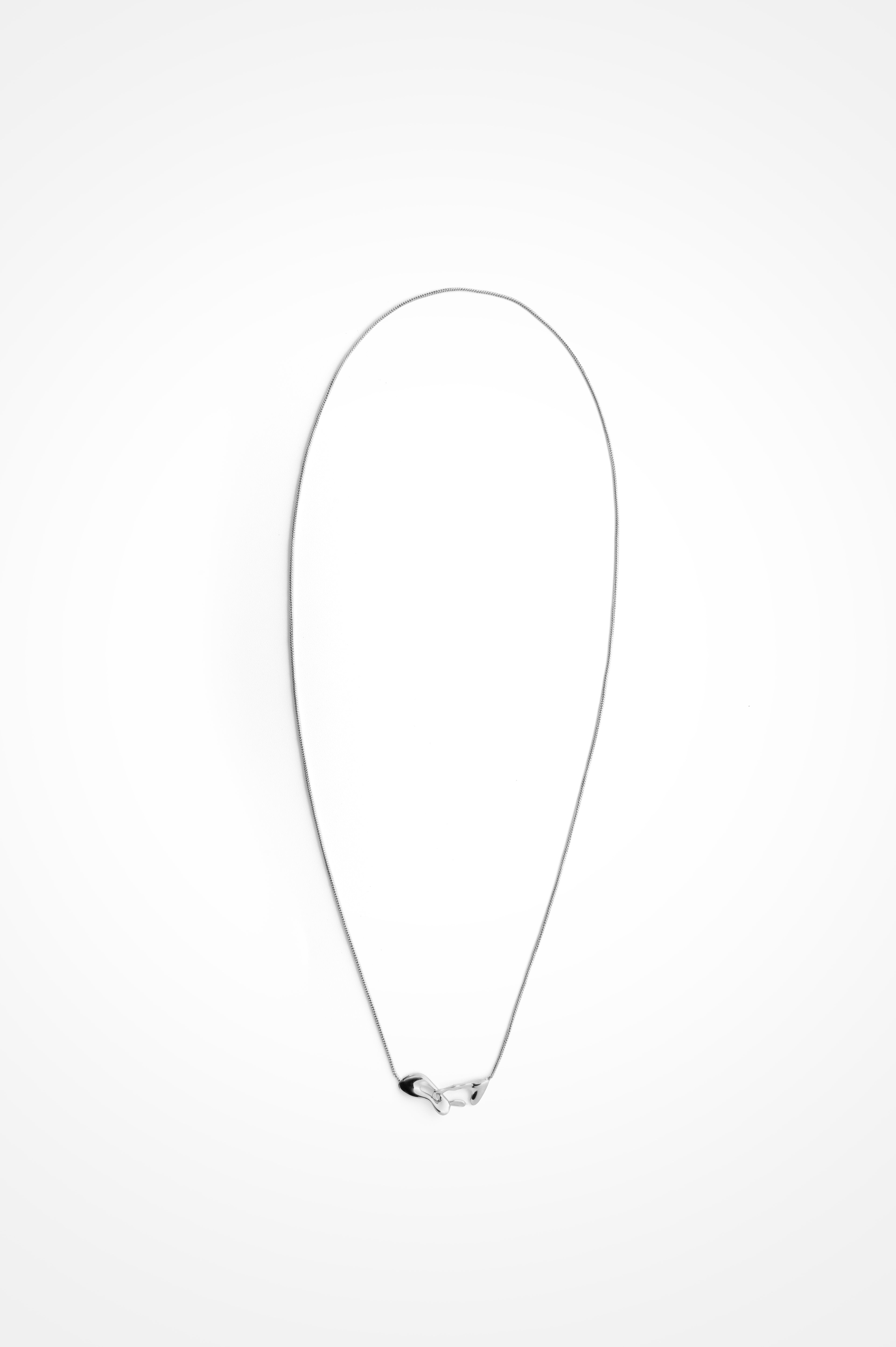Melted Link Chain In Rhodium Plated Brass