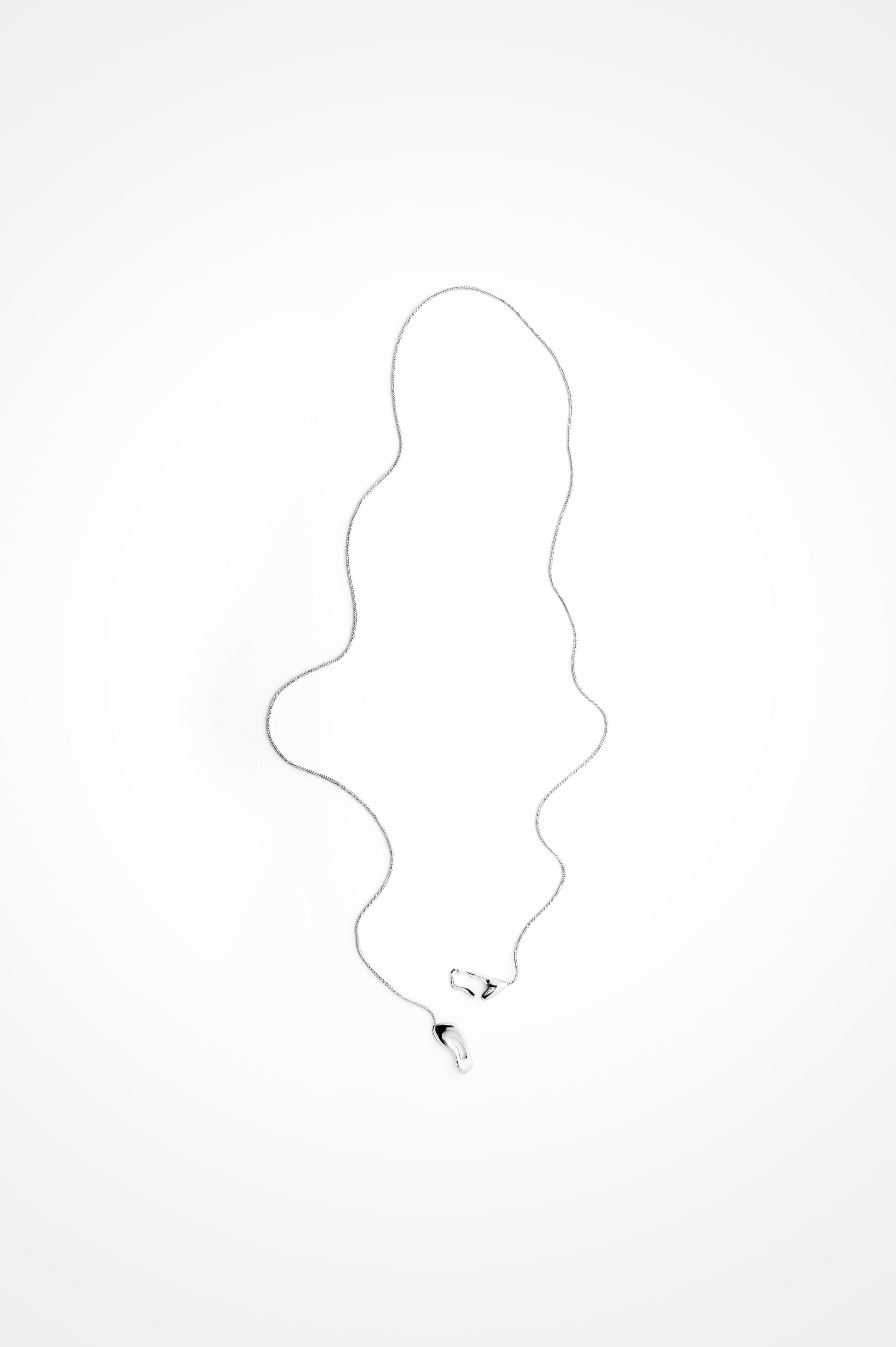 Melted Link Chain In Rhodium Plated Brass