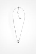 Melted Heart Pendant In Rhodium Plated Brass