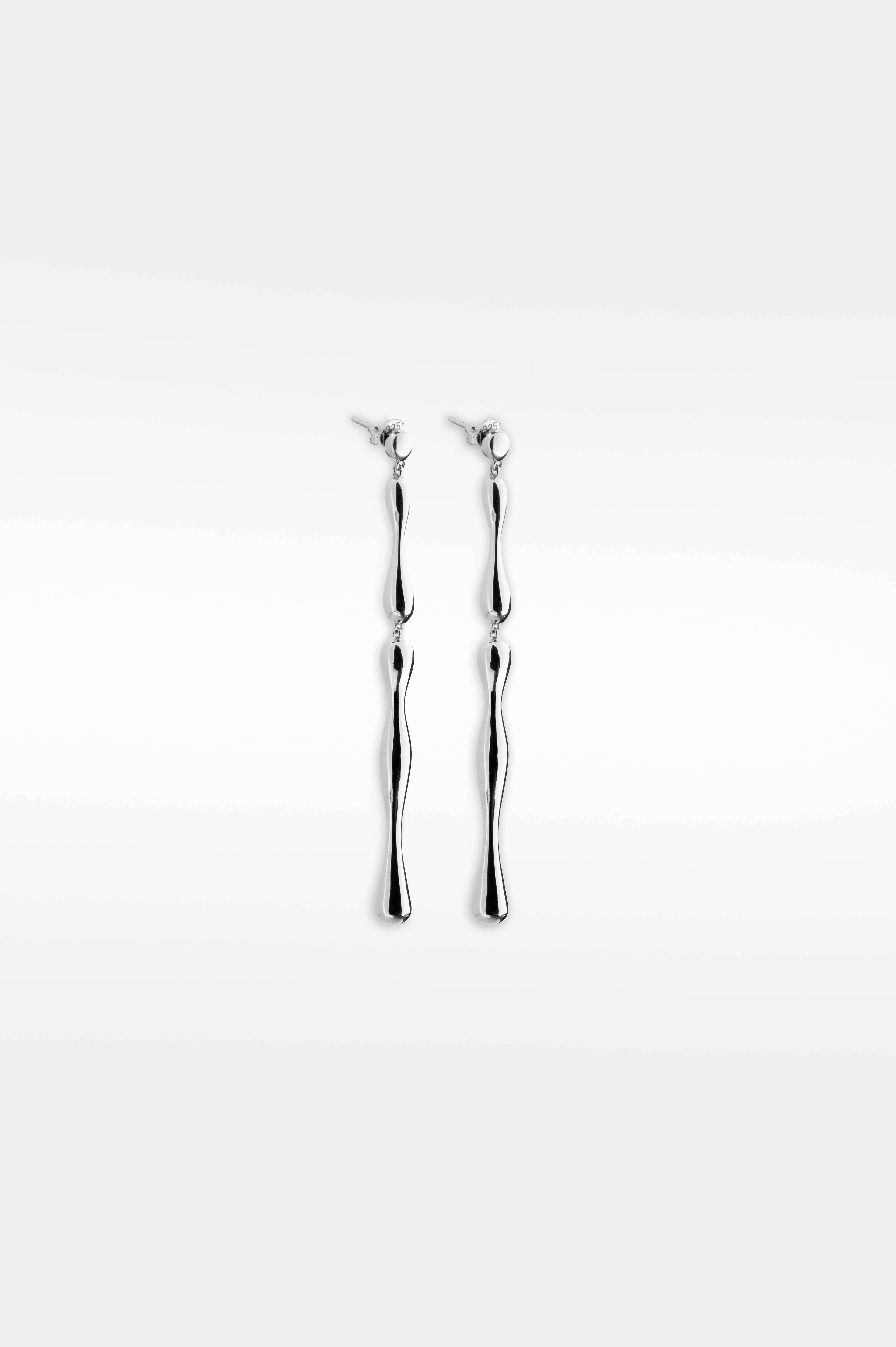 Molten Drop Earrings In Sterling Silver