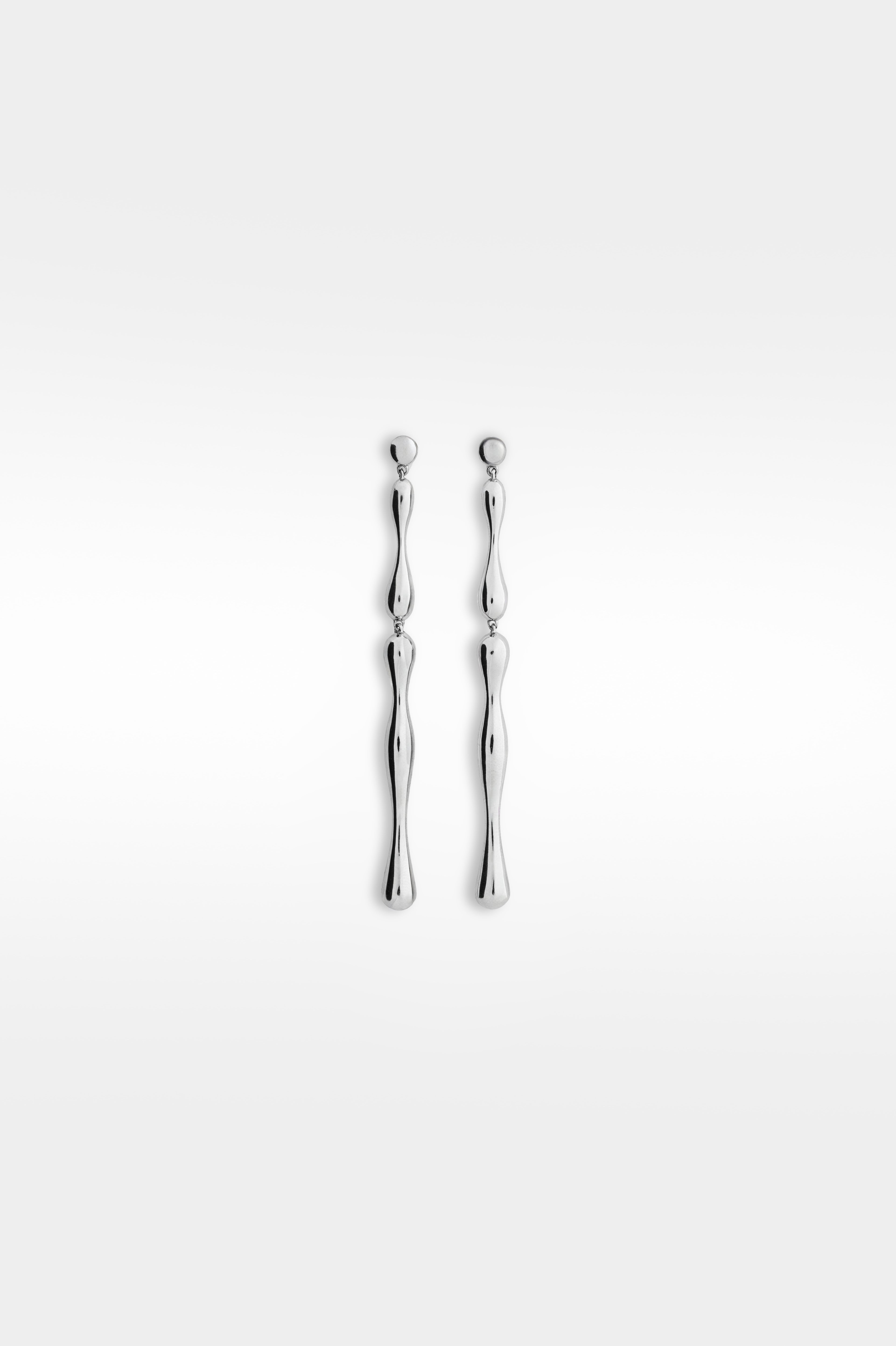 Molten Drop Earrings In Sterling Silver