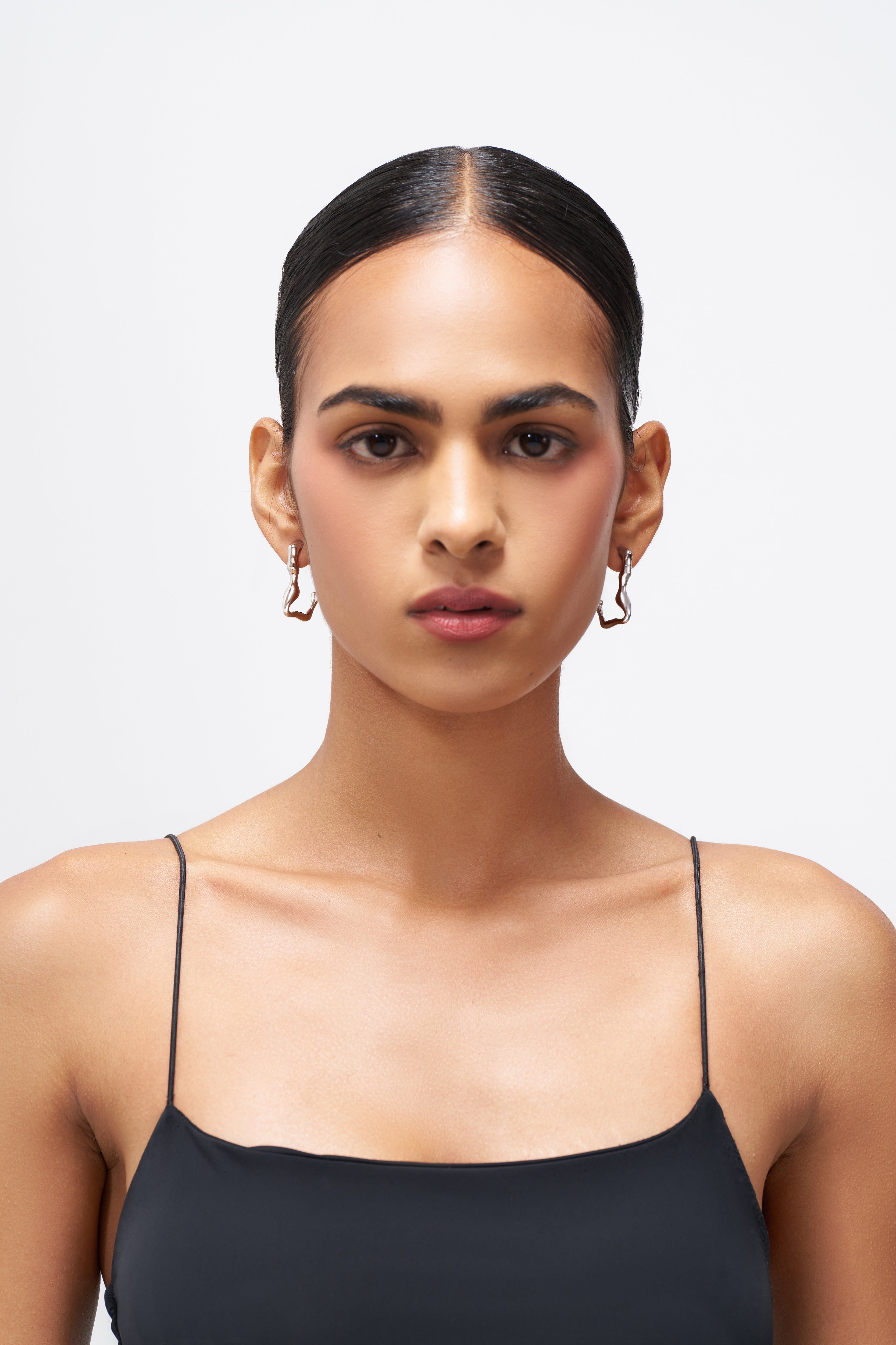 Molten Hoops In Sterling Silver