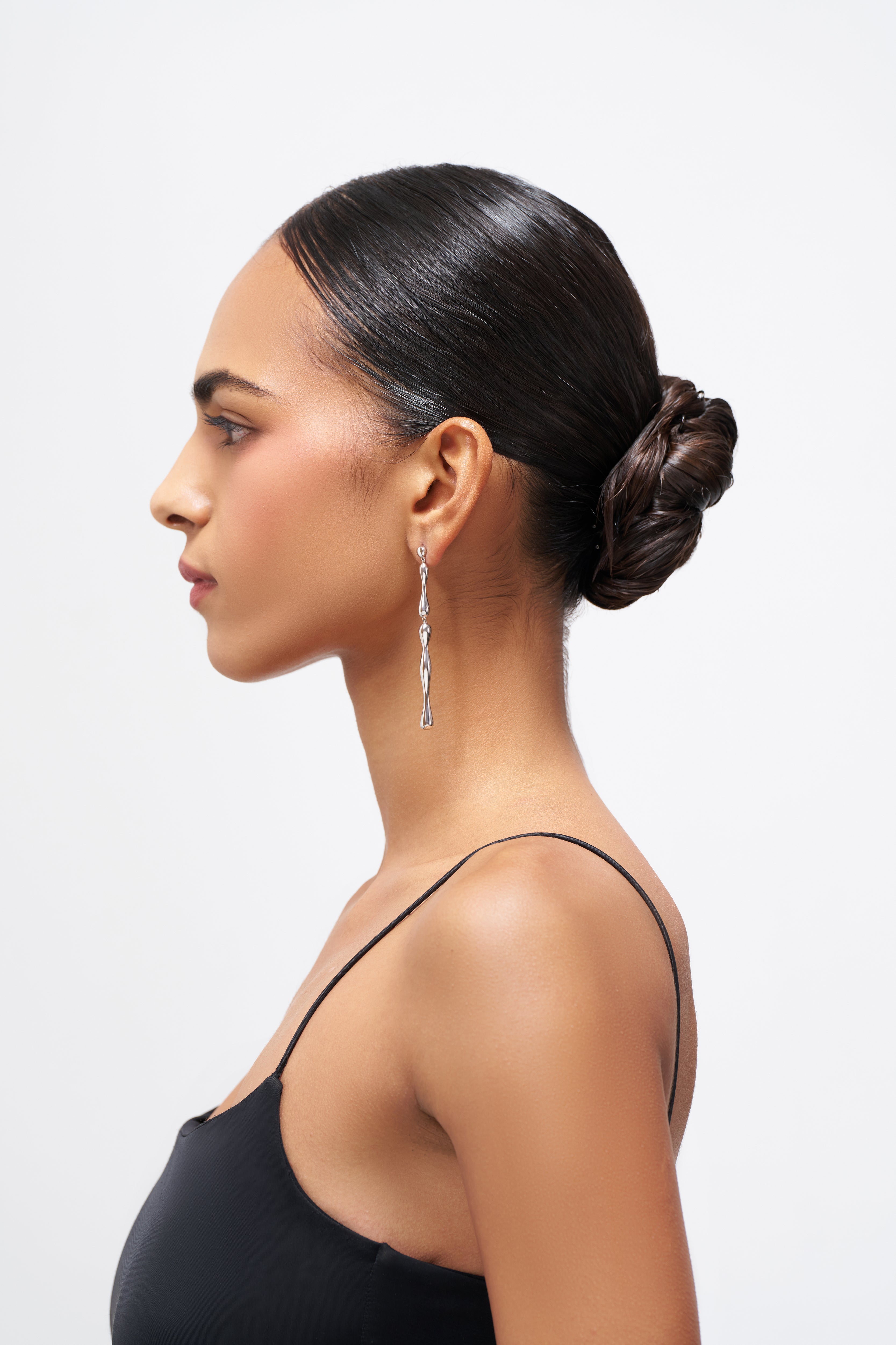 Molten Drop Earrings In Sterling Silver